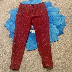 Express Red Polka Dot Ankle Jeans